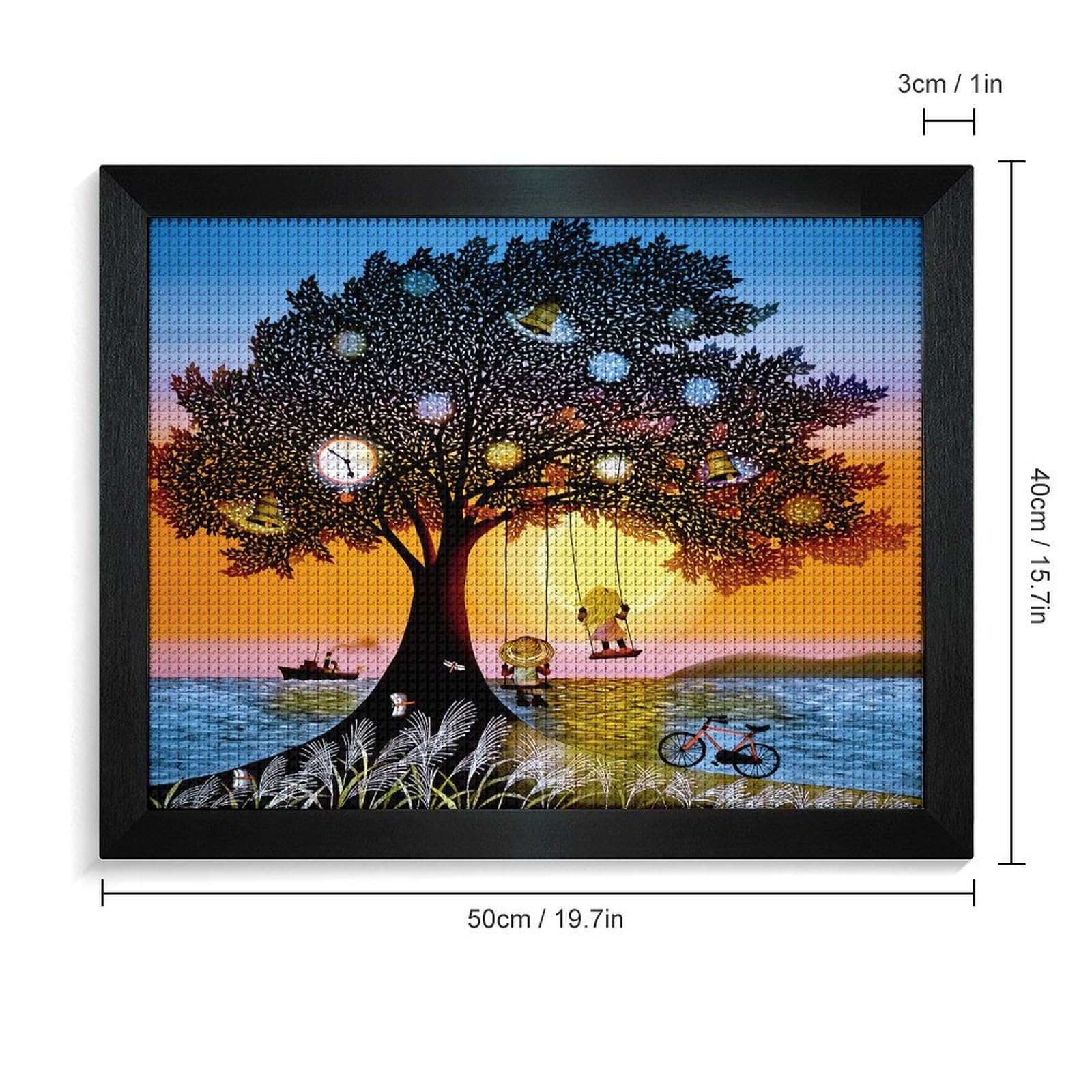 Amazon.co.jp: 藤城清治 夕日のぶらんこ 5Dダイヤモンドペインティング